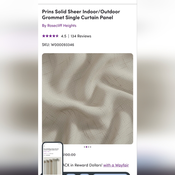 Wide Curtain 114” x 99.5" - Picture 4 of 16